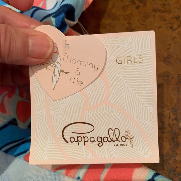 NWT Pappagallo Girls' Pink, Blue &White Floral Flutter Sleeve Dress - L (10/12) - Picture 8 of 10